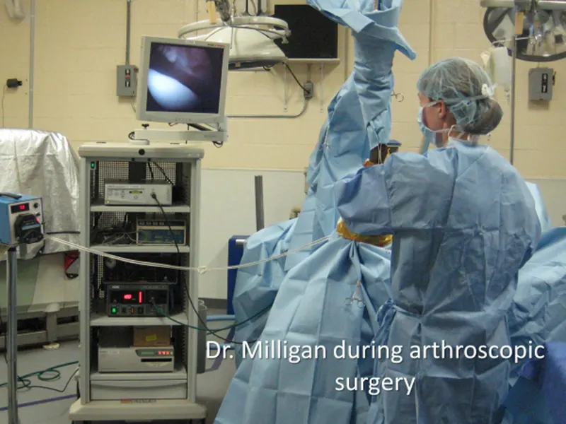 Dr. Milligan during Arthroscopic Surgery